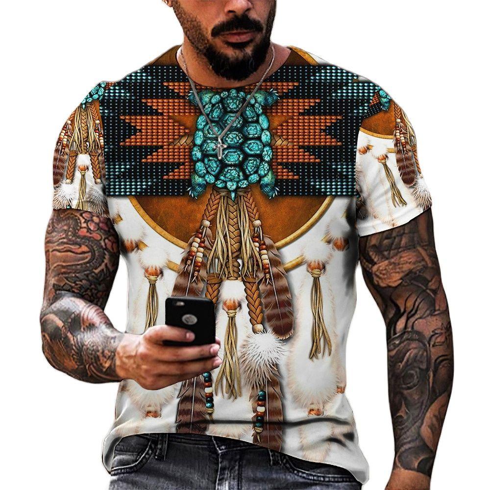 Повседневные футболки с рисунком животных, свободные летние мужские футболки с принтом в ретро-индийском стиле, уличные мужские топы с коротким рукавом и круглым вырезом 2025