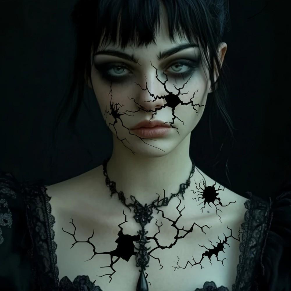 10pcs Body Makeup Halloween Tattoo Stickers Waterproof Spider Web Tattoos Makeup Performance