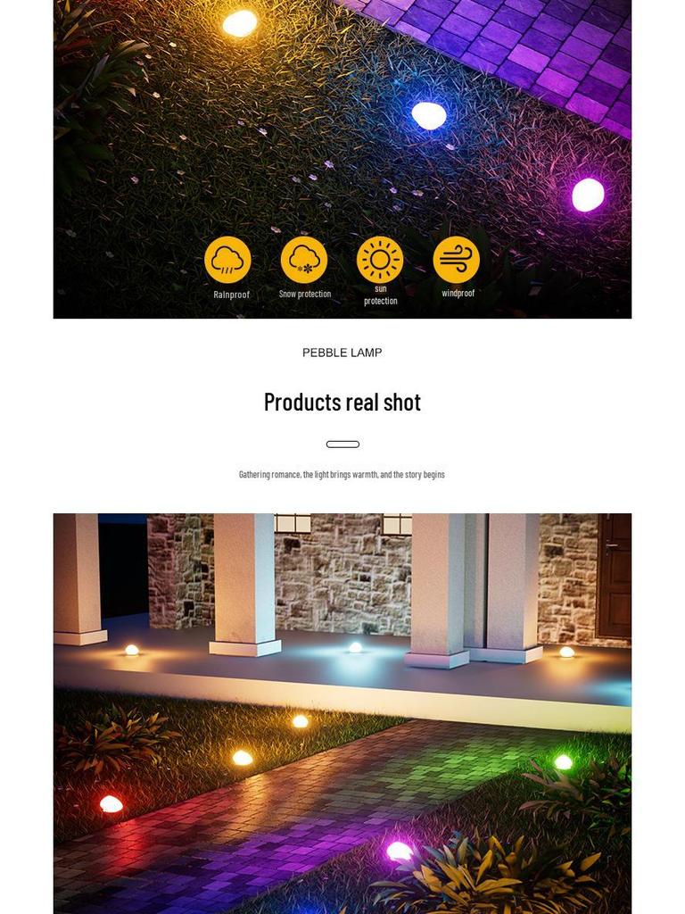 Уличные солнечные фонари-галька - Водонепроницаемые декоративные ландшафтные камни для сада и газона