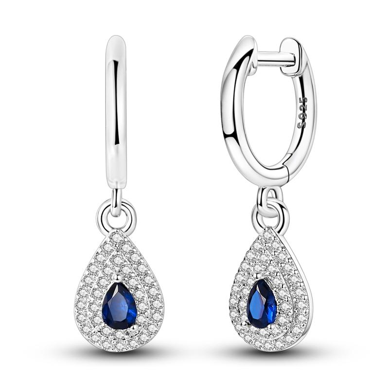 Hot Selling 925 Sterling Silver Blue Stars Butterfly Zircon Exquisite Earrings Suitable For Girls' Charming Jewelry Gifts