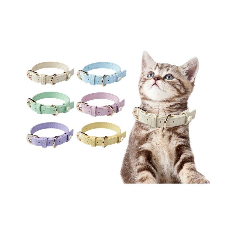 Strictly select the new microfiber leather small daisy cat jewelry collar ultra-light noble pet supplies collar choice