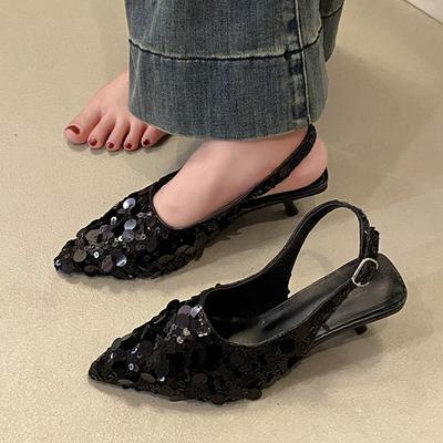 Французские нишевые туфли на высоком каблуке, серебристая сумка, сандалии с головкой, обувь, новые весенне-летние туфли-лодочки с острым носком, летняя новинка