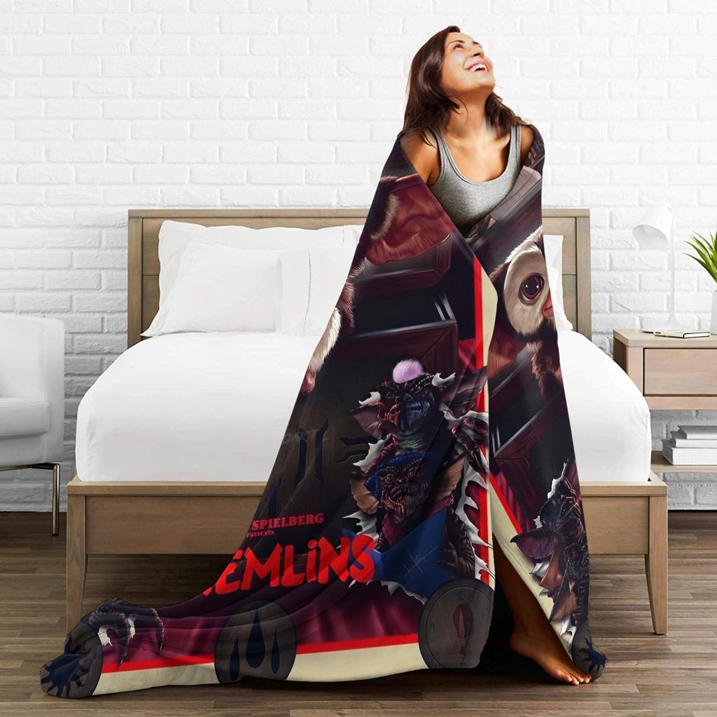 Гизмо Могвай Монстр Гремлины Фланелевое Одеяло Мягкий Плед для Гостиной Авиаперелета Путешествий Забавный Покрывало Покрывало на Диван-Кровать