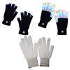 1 Pair Glowing Gloves LED Light Up Finger Gloves with 7 Color Dynamic Light Mode Breathable