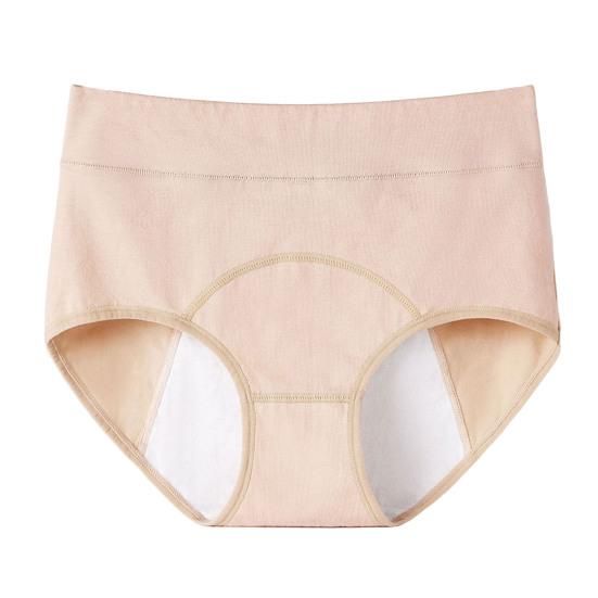 Женские трусики однотонные, большого размера, с высокой талией, бесшовные, эластичные, для предотвращения месячных
