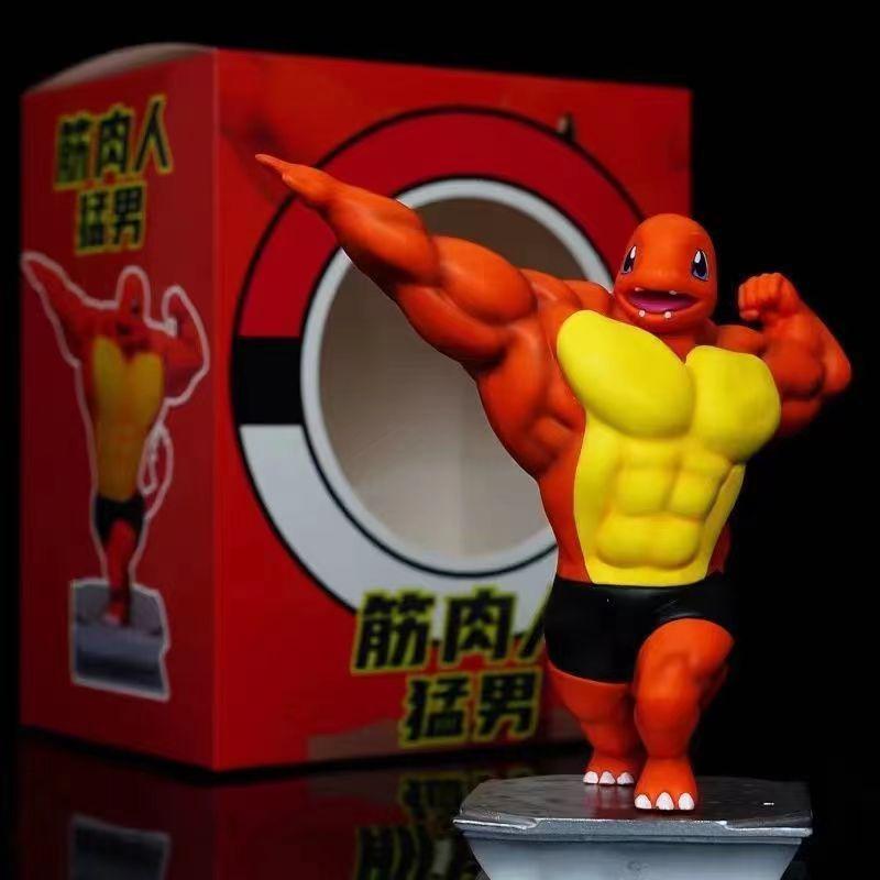 Игрушки ГИМ Фигурки Мультяшный Фитнес Мускулистый Мужчина Фигурка Действия Чармандеp Бульбазавр Сквиртл Генгар Фит Модель Аниме Игрушки