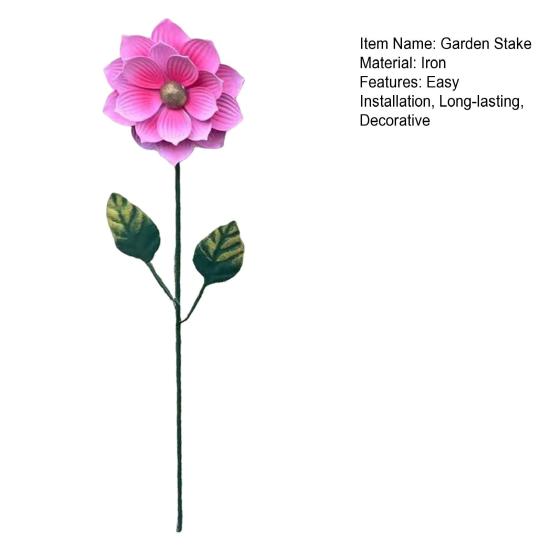 Металлический колышек для цветов, декоративный садовый колышек, уличный колышек для втыкания в землю, колышек для цветов для декора газона, патио, дорожки, двора