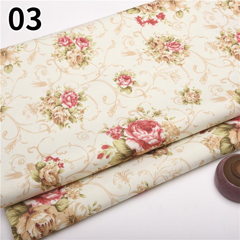 100 см x 145 см Ткань с цветочным принтом в пасторальном стиле, полиэстер, искусственный лен, ткань для самостоятельного изготовления диванной подушки, скатерти, обивки подушек