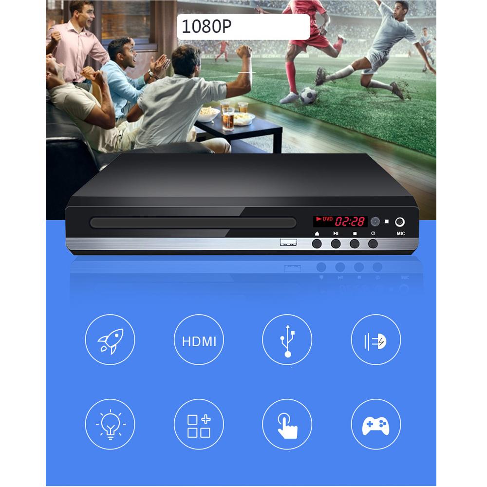 Callaa Новый HD DVD 229 Видеоплеер Домашний DVD-плеер Мультимедиа Цифровое ТВ USB DVD-видео/DVD+CD Аудио/VCD/SVCD JEPG/MP3/WMA/Дисковая система домашнего кинотеатра