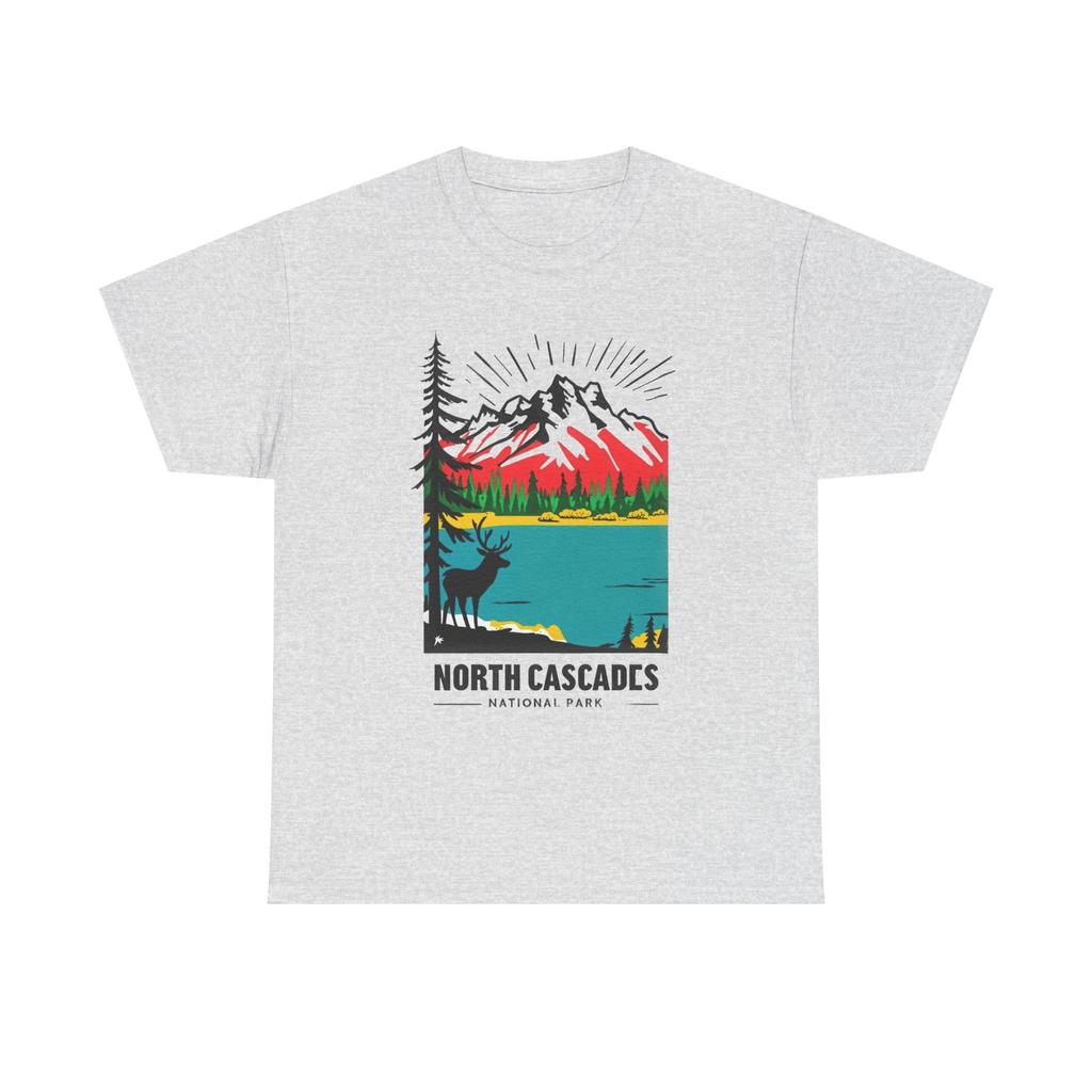 North Cascades National Park Design Washington State Unisex Heavy Cotton T-Shirt