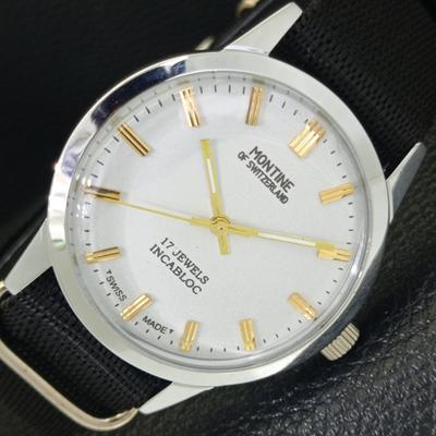 ВОССТАНОВЛЕННЫЕ ВИНТАЖНЫЕ МУЖСКИЕ ЧАСЫ MONTINE OF SWITZERLAND 17J WINDING 453e-a228318-2