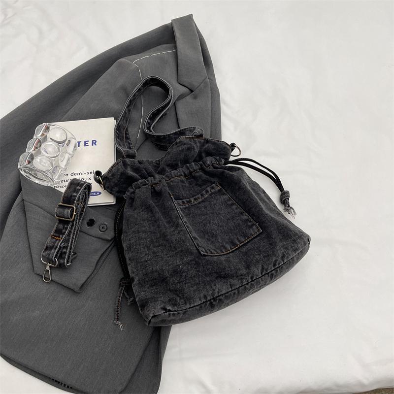 Джинсовая сумка Женская сумка на шнурке Сумка через плечо через плечо