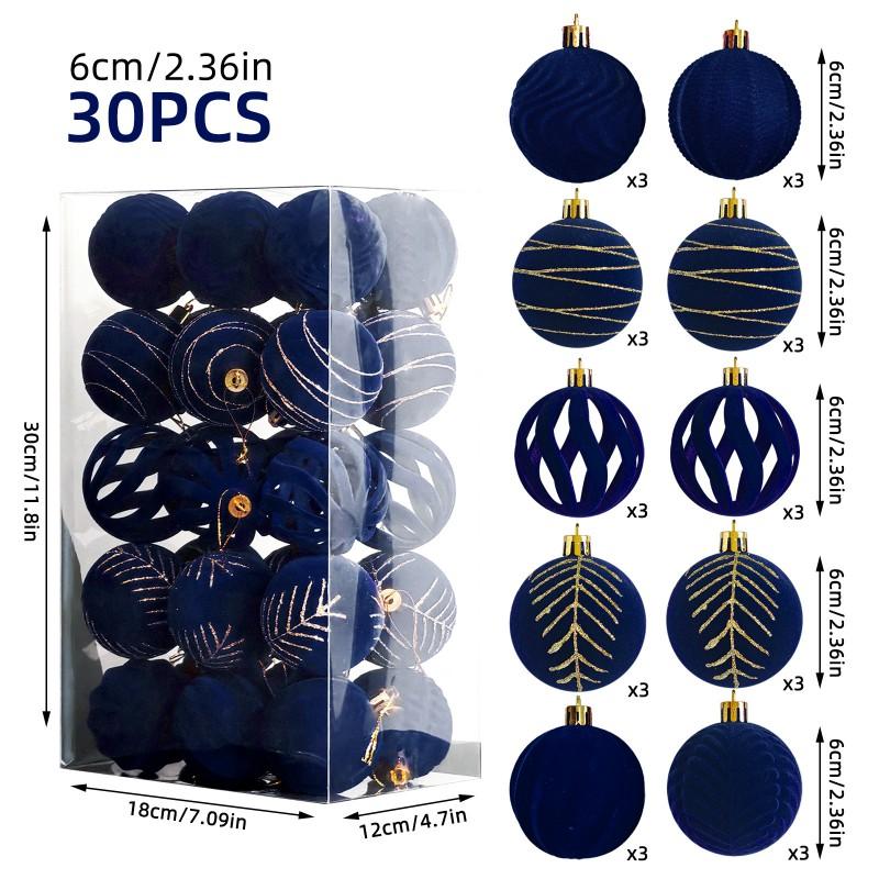 6cm Assorted Shaped Electroplated Plastic Christmas Ornaments Set - Hand-Painted Hanging Decor Tree Home Festive Display