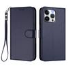 For iPhone 16 Pro Max Leather Case Wallet Stand Phone Cover with Wrist Strap