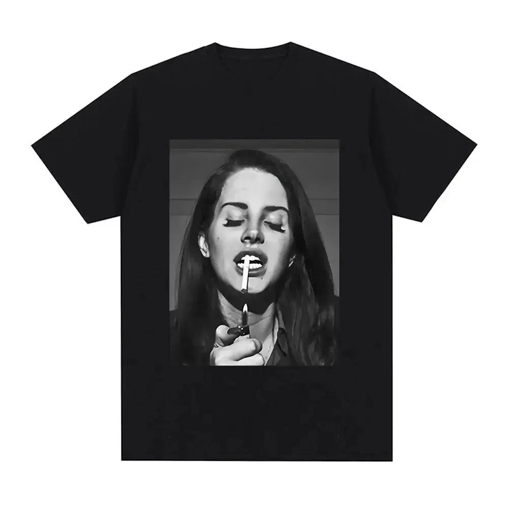 Black & White Lana Del Rey Smoking Cigarette T-shirt