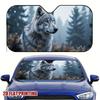 1pc Mountain Wolf Car Sun Visor, Quick Sunblock, Reduces Car Interior Heat, Suitable For Daily Commutes, Long Trips, And Family