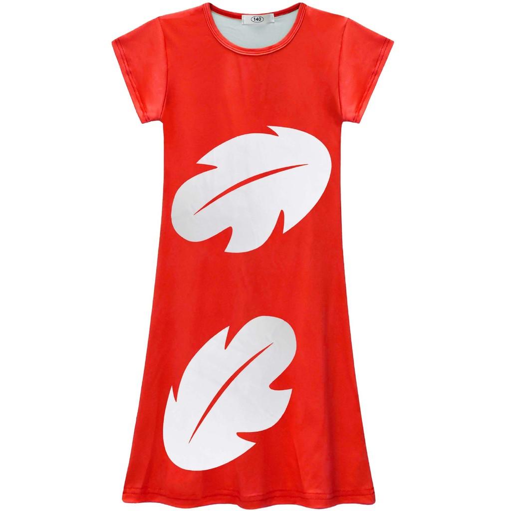 Lilo And Stitch Girl Dress With Polyester Fabric And Abstract Print For Spring Autumn Playtime