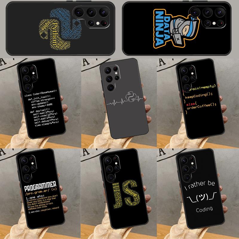 Programming Coding Phone Case For Samsung Galaxy S25 Ultra S24 S22 S21 Ultra S9 S10 S20 Plus S23 FE Funda Cover