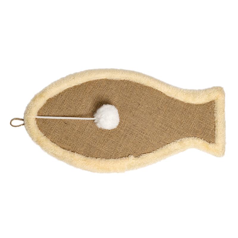 Manufacturer Rectangle Fish Shape Sisal Cat Scratcher Board with Viscose Hook