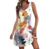 Женское повседневное летнее богемное пляжное платье с принтом и карманами, V-образным вырезом, платье-майка