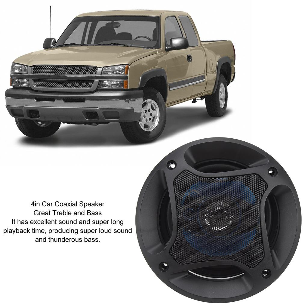 2pcs 4in Car Coaxial Speaker 2 Way Automobile Modified Horn with Cover Car Horn Upgrate for Cars RV