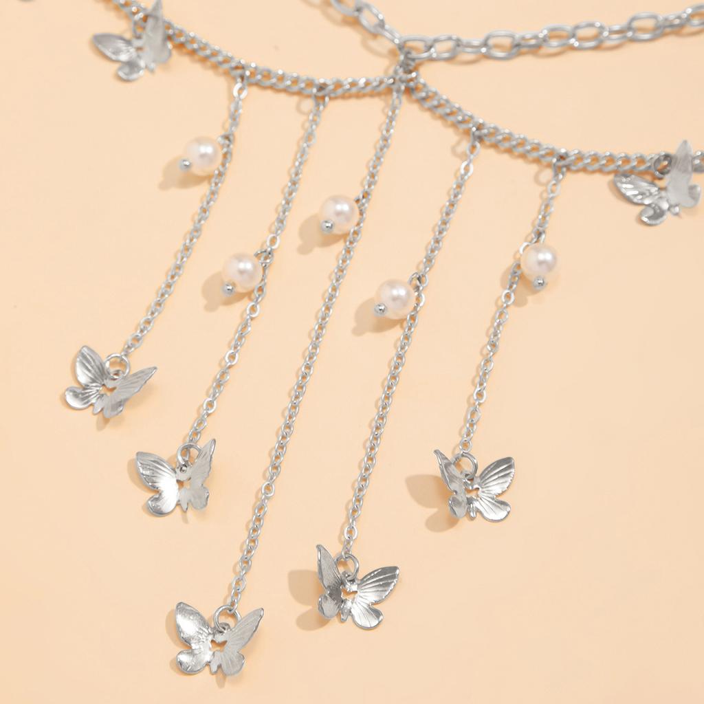 Сексуальная металлическая цепочка на талию с бабочкой-звездой, пляжная, ветряная, жемчужная цепочка с кисточкой, цепочка для тела