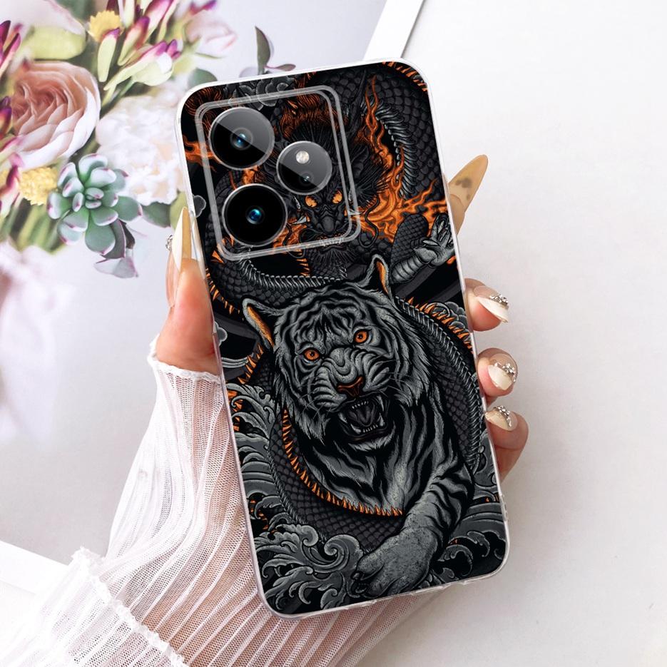 Чехол для Realme GT 7 GT7 T 5G RMX5061 Милый Лев Модный Расписной Чехол Мягкий Силиконовый Чехол для Телефона для Realme GT 7 Pro GT7T 5G