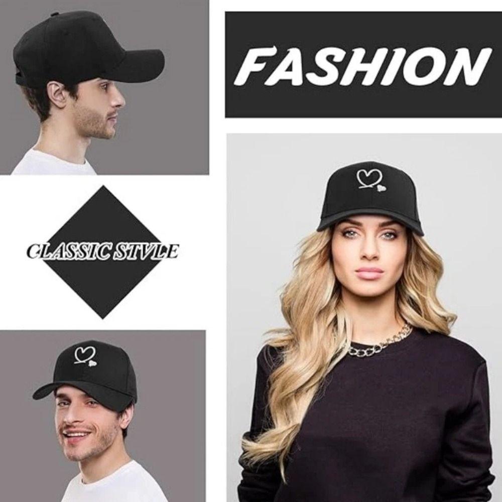 Heart Embroidered Baseball Cap UV Protection Hip Hop Hat Fashion Sun Hat Outdoor