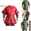 Винтажный Средневековый Нормандский Viking Костюм Короткий Рукав Туника Топ Для Косплея