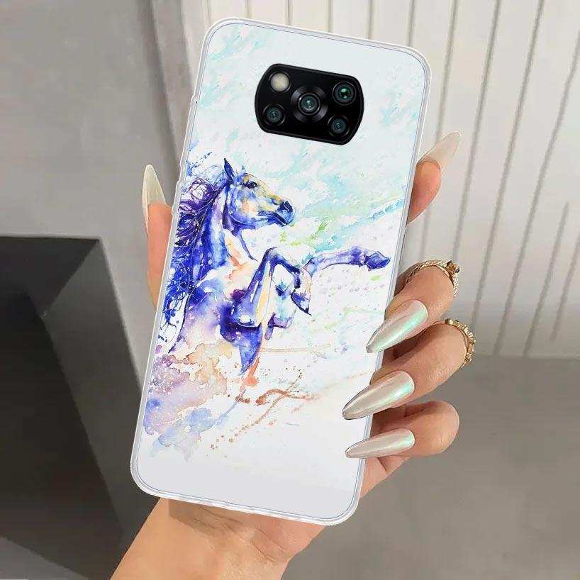 Animal Oil Painting Horse Phone Case for Xiaomi Poco X5 X6 X7 Pro F7 Ultra M7 Redmi 15 15C 13 13C 12 12C 10 10A 10C 9 9A 9C 9T S