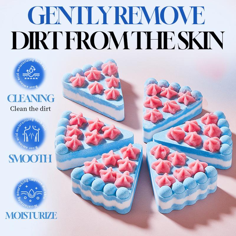 Треугольная Торт-Бомбочка для Ванны 105г - Увлажняющая, Стойкий Аромат, Смягчающая Кожу, Веселое Дополнение для Ванны