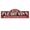 [Q9542] - XXL Metal Plaque 'Bar - Le Dit Vin' Red - 90x30 Cm