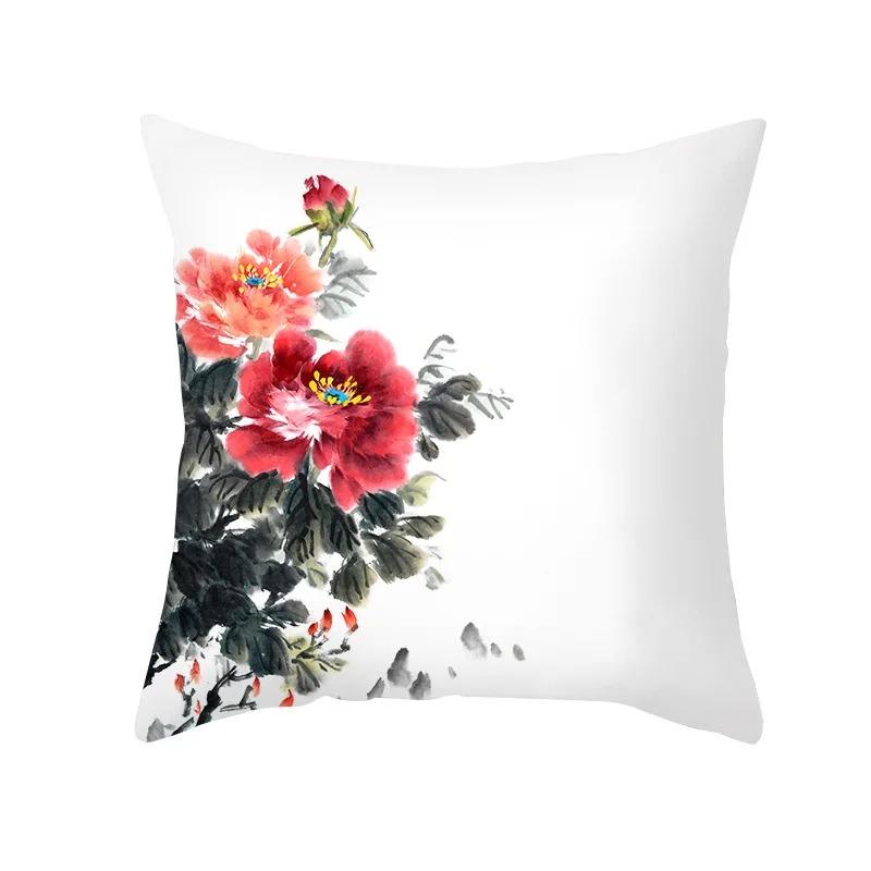 Наволочка с цветочным принтом в виде свежей чернильной краски для офиса, гостиной, автомобиля, украшений, для дома