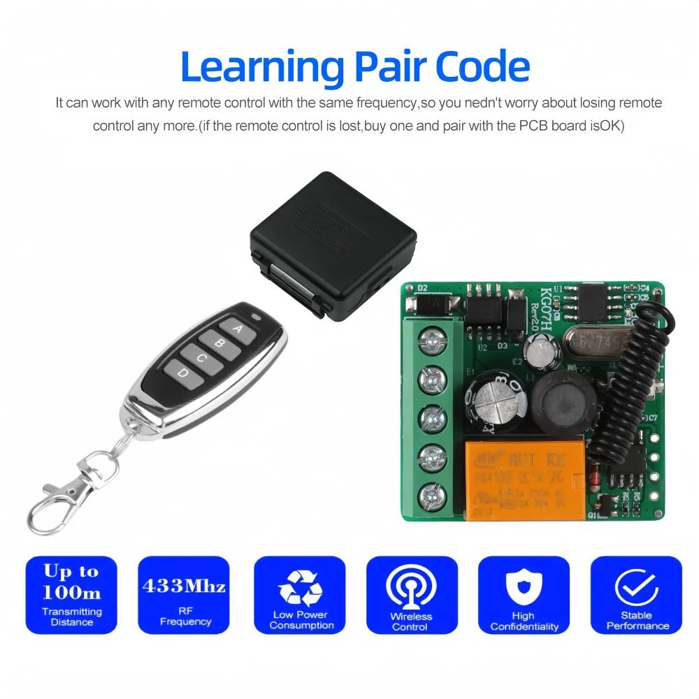433 МГц DC 12В 24В 36В 1-канальный Универсальный Беспроводной Переключатель-Реле Приемник Модуль Радиочастотный Передатчик 433 МГц Пульт Дистанционного Управления