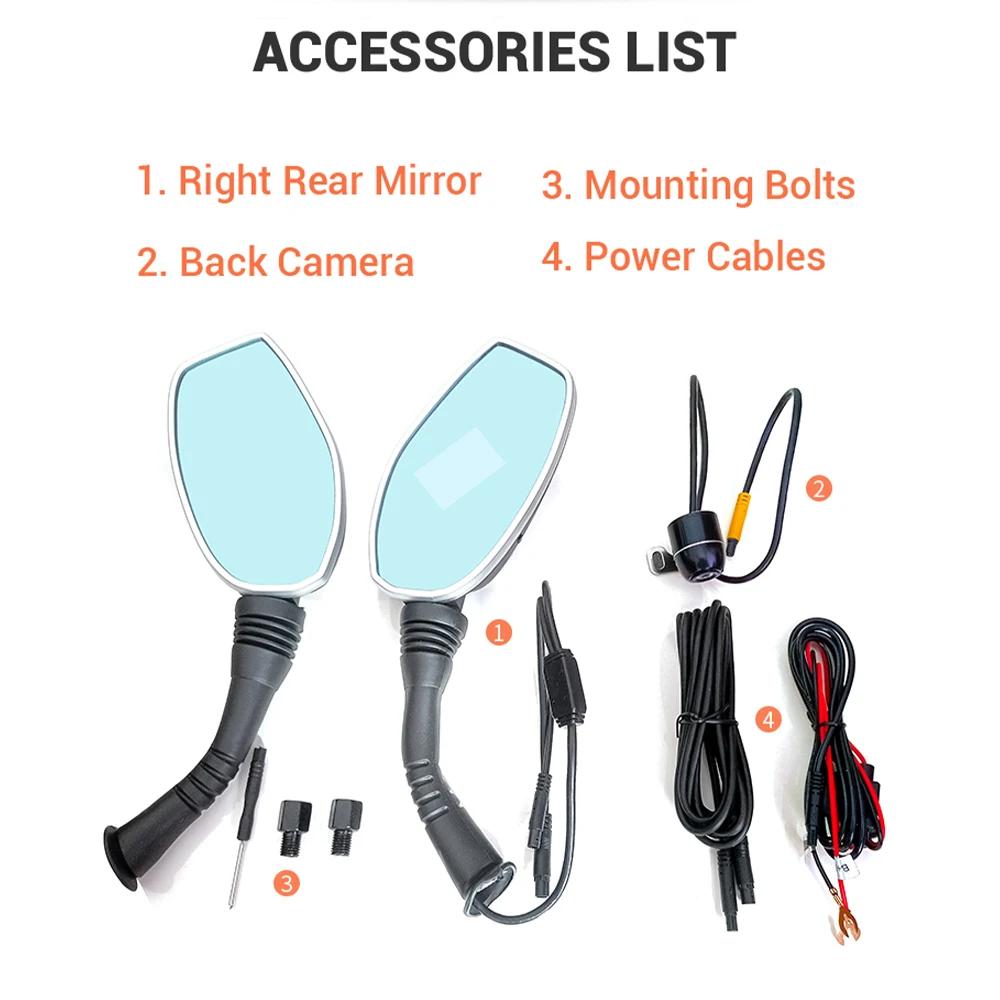 Видеорегистратор для мотоцикла 1080P, камера с двумя объективами спереди и сзади, широкий угол обзора 165°, водонепроницаемый, входное напряжение 12–100 В, циклическая запись, возможность использования карты памяти TF объемом 64 ГБ