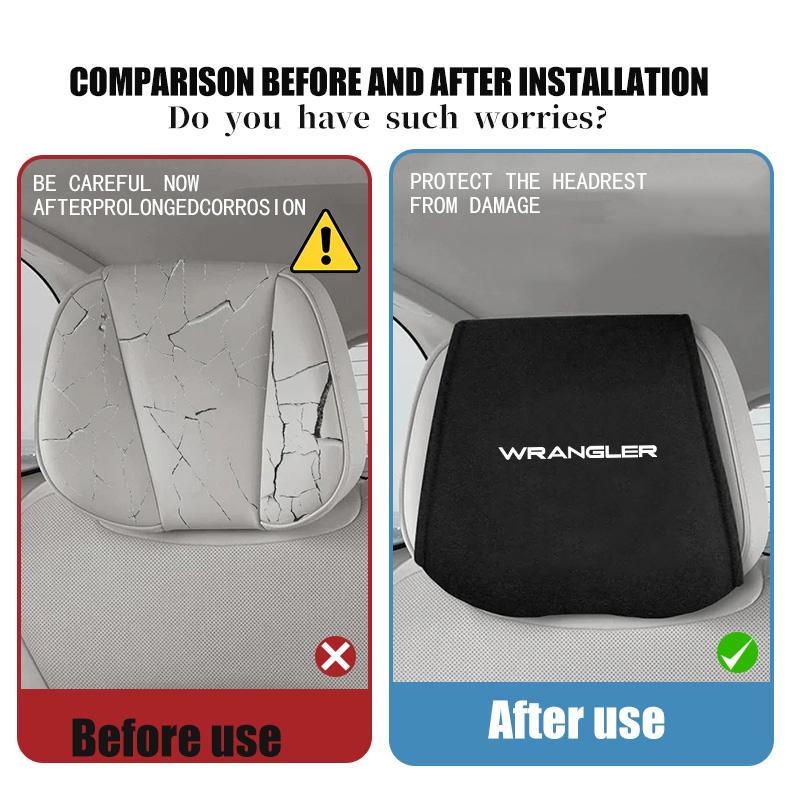 JOT2 For Jeep Car Headrest Cover Universal Interior Accessories Fit Trailhawk Cherokee Compass Grand Commander Rubicon
