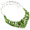 Peridot Quartz Gemstone Ethnic Style Jewelry Necklace 16-18''