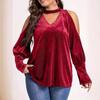 Spring Autumn T-shirt Pullover Loose Long Sleeved Top Women's V-neck Strapless Casual Chic Pullover Fashion Tops