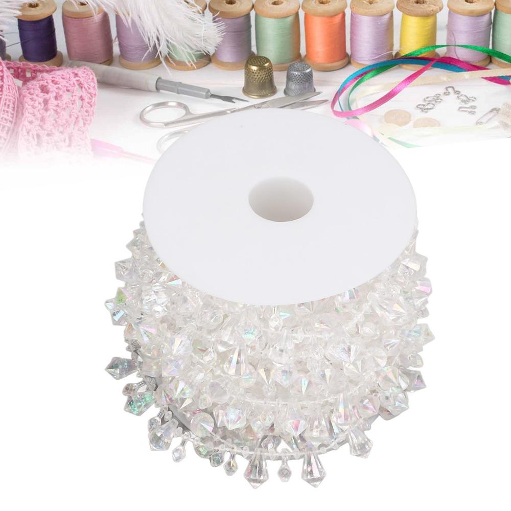 1pcs Clear Crystal Crystal Beads Chain Adjustable Length Acrylic Beads Chain Sewing Craft