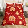 Merry Christmas Duvet Cover Twin Queen Christmas Tree Snowman Bedding Set For Kids Boy Girl Teen Gingerbread Man Comforter Cover