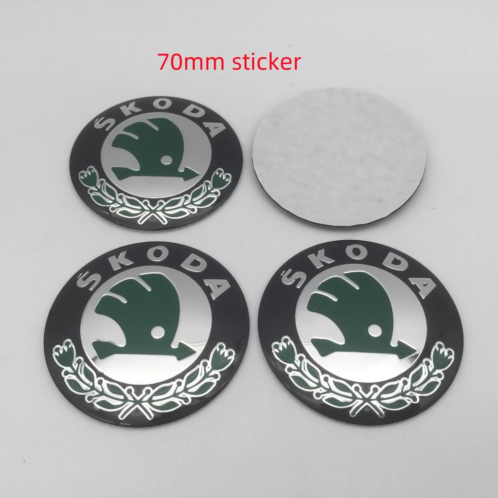 uwhxm4 4pcs 3D 56mm 60mm 65mm 70mm 75mm For Skoda Car emblem Wheel hub Center Cap Badge covers sticker Decals Styling accessories