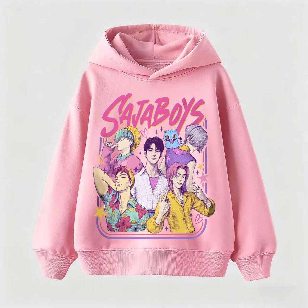 KPop Охотники на демонов Huntrix Толстовка Детская Толстовка с капюшоном Пуловер для маленьких девочек Мода для мальчиков Детская одежда