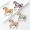 Retro Fresh and Sweet Temperament Diamond-encrusted Cute Pony Animal Brooch Versatile Clothes Accessories Corsage