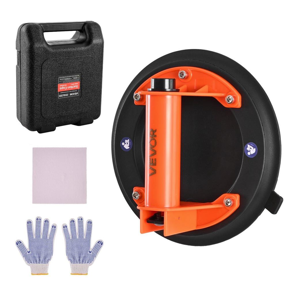 Vacuum Suction Cup, 203 mm Vacuum Glass Lifter with ABS Handle, 180 kg Max Lifting Capacity Tile Suction Cup Tool with Carrying Case for Lifting Large