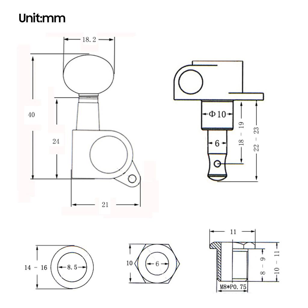 4 PCS Ukulele Tuning Peg Uke Knobs 1:15 Closed Style Tuners Tuning Key for 4 String Ukelele