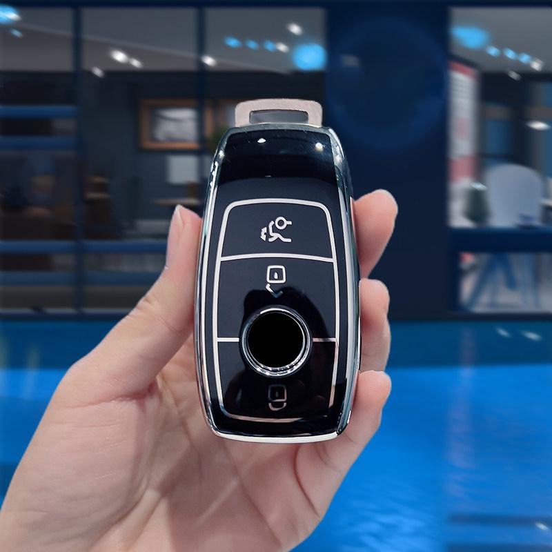 Автомобильный чехол-брелок Защитный чехол для ключа автомобиля из ТПУ и кожи для Mercedes Benz E200 E400 E63 W213 S550 S560 C260 A200 E C S Glc Класса