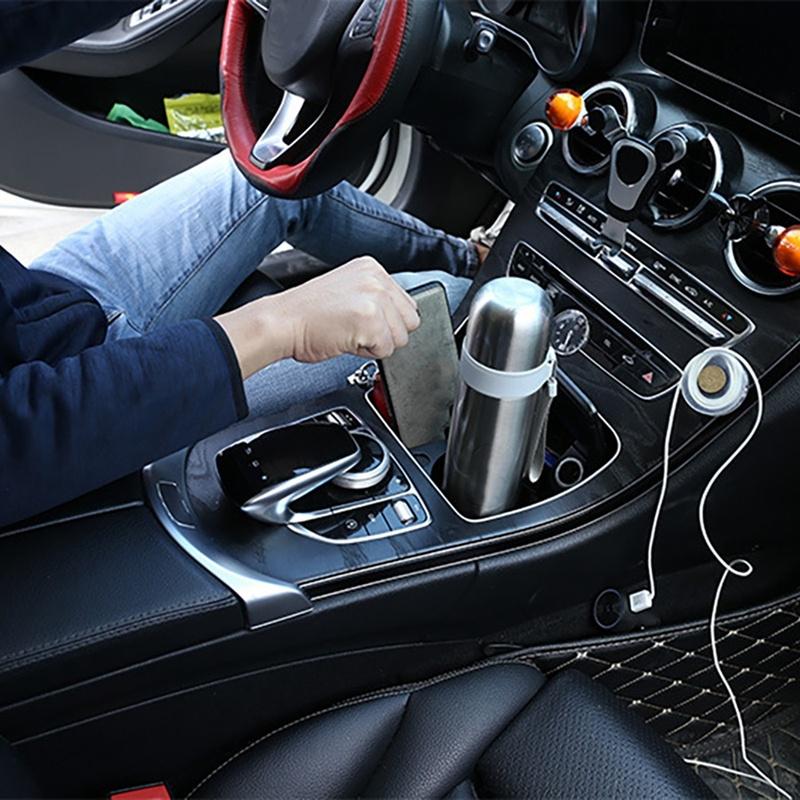 Car Central Control Water Cup Holder Storage Box Phone Holder for Mercedes Benz C E GLC Class W205 X253 W213