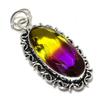 Bi-Color Tourmaline Gemstone 925 Sterling Silver Jewelry Pendant 2.36" K2f15