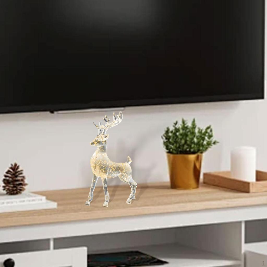 Deer Figurine Resin Sculpture for Home Display, Reindeer Ornament Living Space