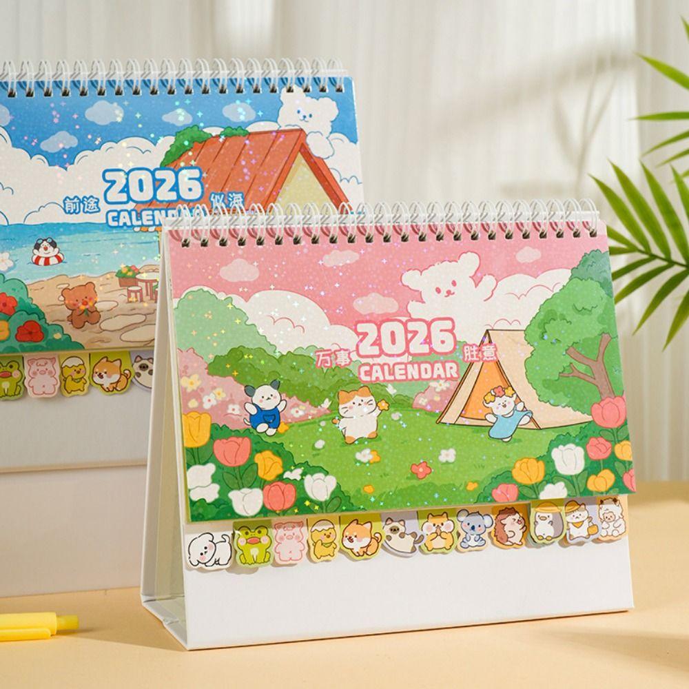 Coil Binding 2026 Desk Calendar Memo Notes Monthly & Daily Planner Monthly Calendar  School